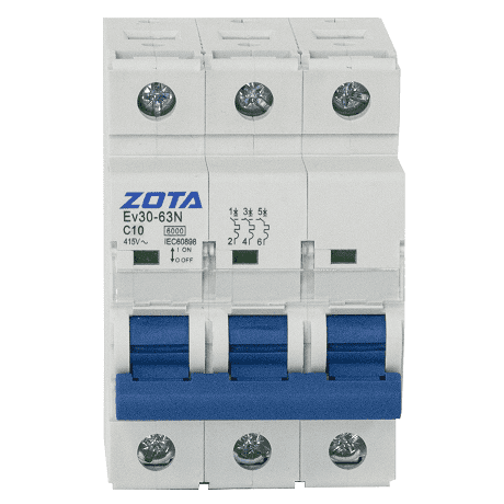 Автоматический выключатель ZOTA Ev30-63N 3P 6kA 10A C 