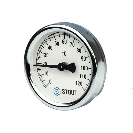Термометр биметаллический 120°C, накладной Stout