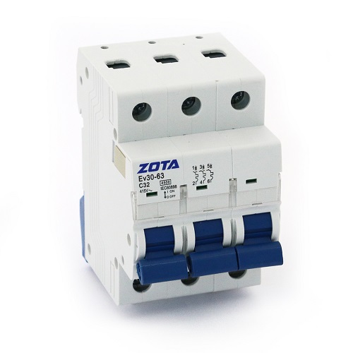 Автоматический выключатель ZOTA Ev30-63 3P 4.5kA 32A C без перемычки