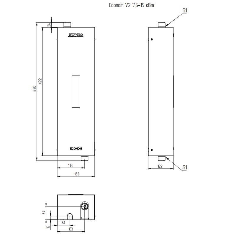 Электрокотел ZOTA Econom V2 (комплект) - 15